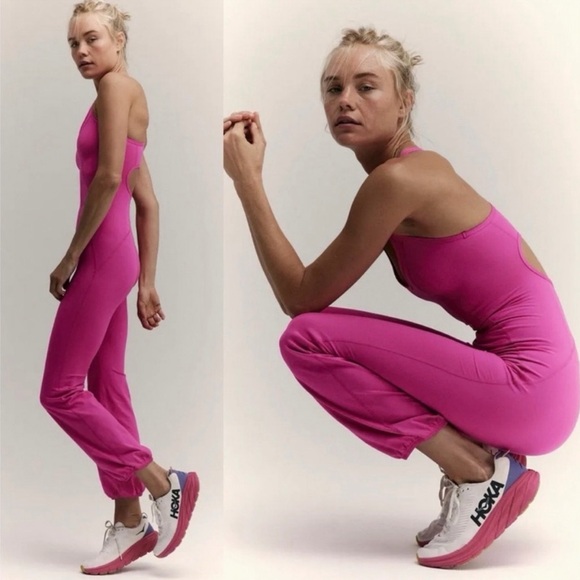 NWT Free People Movement Let's Bounce One Piece in Living Magenta - Picture 2 of 8